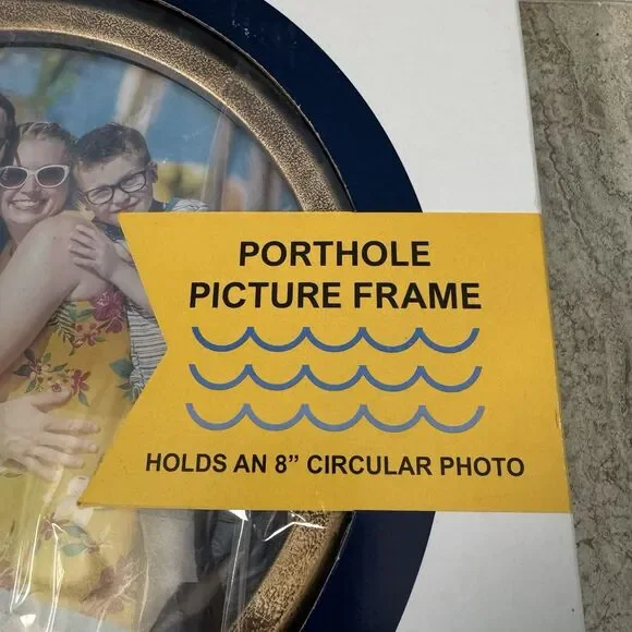 Royal Caribbean PORTHOLE Picture Frame Holds One Round Photo 8"x 8" NIB Sealed - Picture 4 of 5